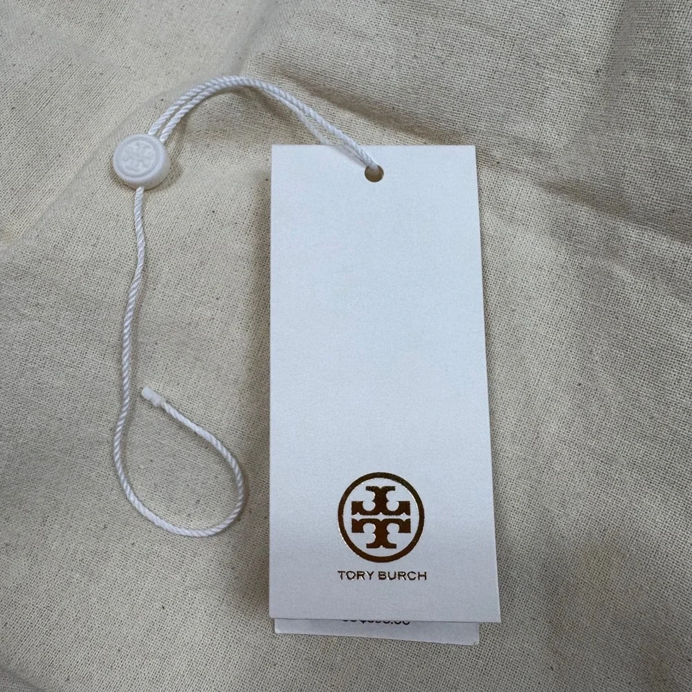 Tory Burch Dust Bags Set‎ of 2 White Canvas Gold Logo Embossed